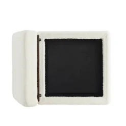 Benches & Ottomans-Kirkland's Home Sherpa Cube Storage Ottoman Ivory