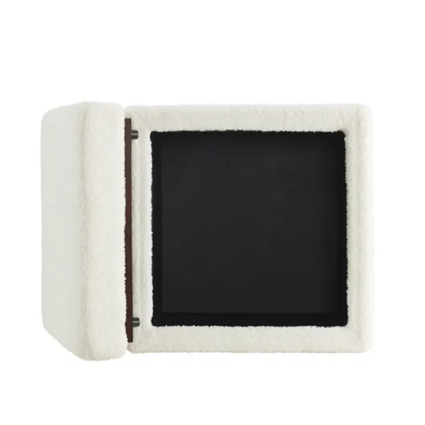 Benches & Ottomans-Kirkland's Home Sherpa Cube Storage Ottoman Ivory