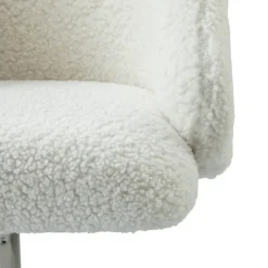 Office Furniture-Kirkland's Home Sherpa Upholstered Swivel Office Chair White