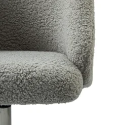 Office Furniture-Kirkland's Home Sherpa Upholstered Swivel Office Chair Gray