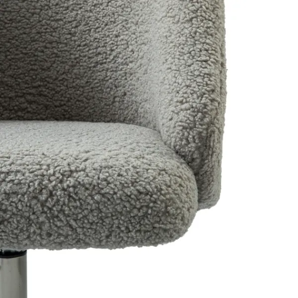 Office Furniture-Kirkland's Home Sherpa Upholstered Swivel Office Chair Gray