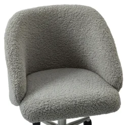 Office Furniture-Kirkland's Home Sherpa Upholstered Swivel Office Chair Gray