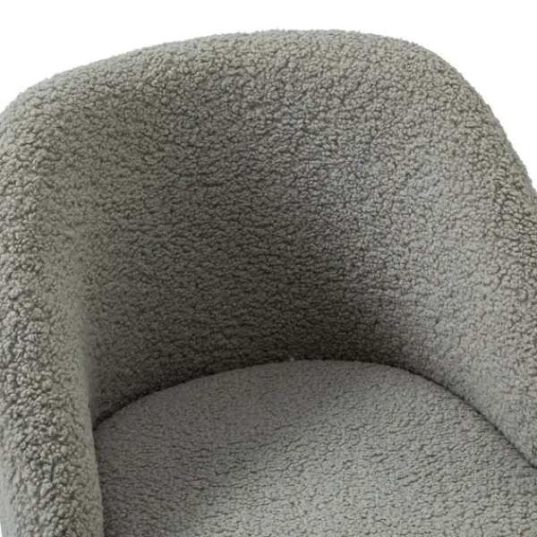 Office Furniture-Kirkland's Home Sherpa Upholstered Swivel Office Chair Gray