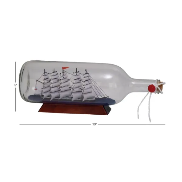 Statues & Figurines-Kirkland's Home Ship In A Bottle Figurine Multi