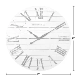 Clocks-Kirkland's Home Shiplap Coastal Wall Clock, 29 In. White