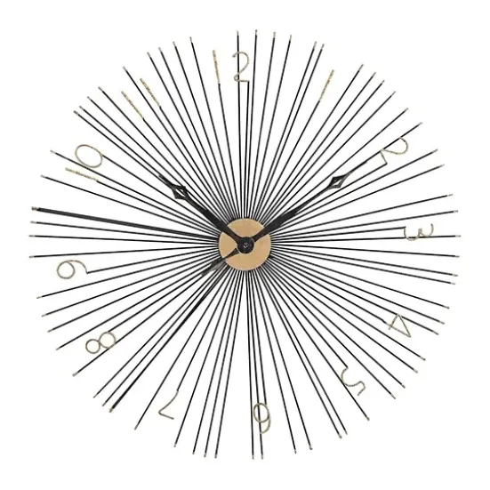 Clocks-Kirkland's Home Shockfront Art Deco Wall Clock Black
