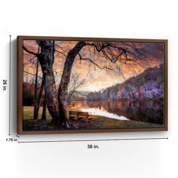 Framed Art-Kirkland's Home Silence Of Sunset Framed Canvas Art Print Brown/Purple/Orange