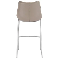 Bar Stools & Counter Height Stools-Kirkland's Home Silver & Beige Faux Leather Bar Stools, Set Of 2 Tan