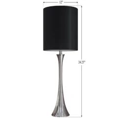 Table Lamps-Kirkland's Home Silver And Tapered Table Lamps, Set Of 2 Black
