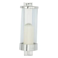 Sconces-Kirkland's Home Silver Assymetrical Modern Sconce