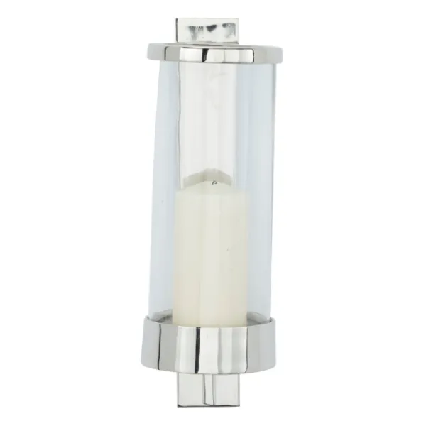 Sconces-Kirkland's Home Silver Assymetrical Modern Sconce