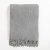 Blankets & Throws-Kirkland's Home Silver Blue Chenille Ribbed Throw Gray