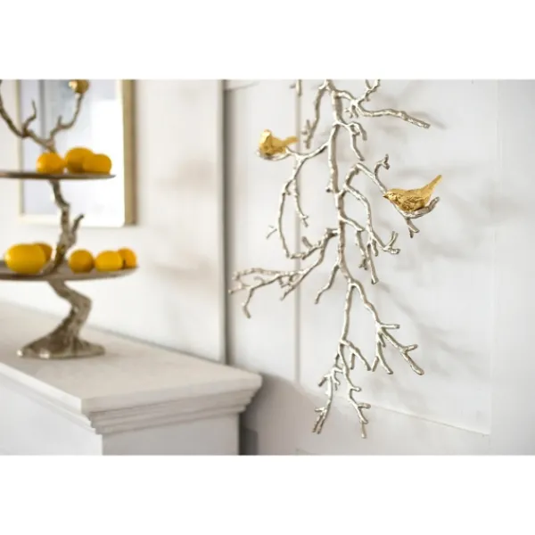 Wall Plaques-Kirkland's Home Silver Branches And Birds Metal Wall Plaque Gold/Silver
