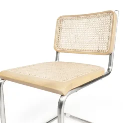 Dining Chairs-Kirkland's Home Silver Framed Woven Cane Dining Chairs, Set Of 2 Tan/Silver