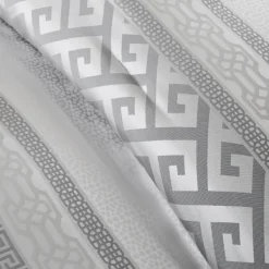 Comforters-Kirkland's Home Silver Geometric Stripes 7-Pc. Queen Comforter Set Silver/White