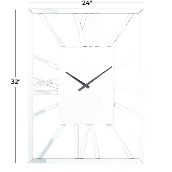 Clocks-Kirkland's Home Silver Glass Frame Wall Clock