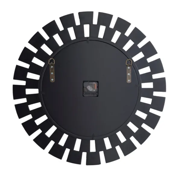 Clocks-Kirkland's Home Silver Glass Mirror Abstract Wall Clock