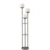 Floor Lamps-Kirkland's Home Silver Globe 3-Light Shelf Floor Lamp Silver/White