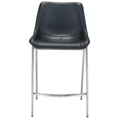 Bar Stools & Counter Height Stools-Kirkland's Home Silver Leather Counter Stools, Set Of 2 Black