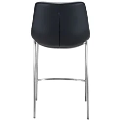 Bar Stools & Counter Height Stools-Kirkland's Home Silver Leather Counter Stools, Set Of 2 Black