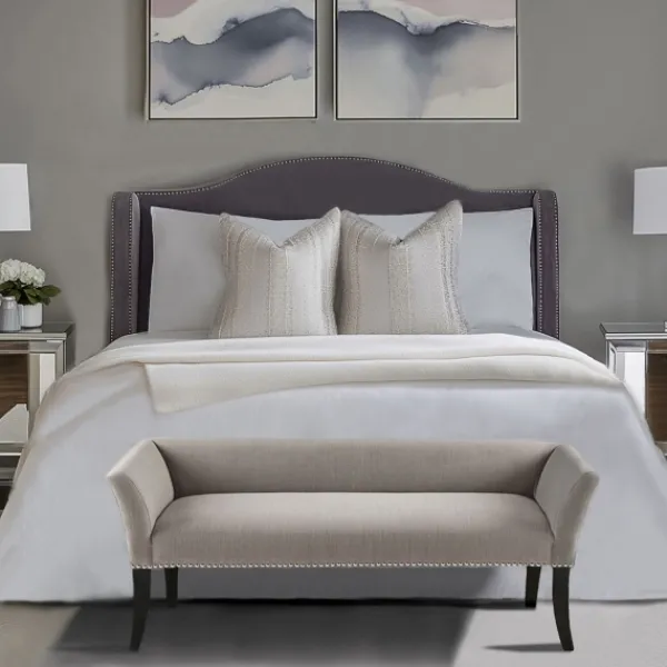 Benches & Ottomans-Kirkland's Home Silver Melinda Accent Bench Gray