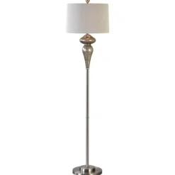 Floor Lamps-Kirkland's Home Silver Mercury Glass Floor Lamp, Set Of 2 Gray