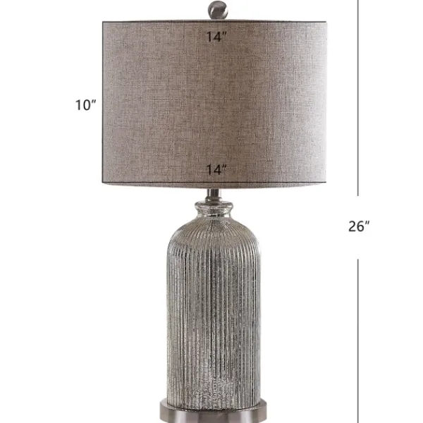 Table Lamps-Kirkland's Home Silver Mercury Glass Ribbed Table Lamps, Set Of 2 Tan
