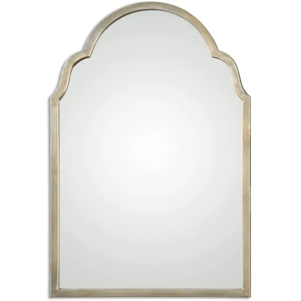 Framed Mirrors-Kirkland's Home Silver Metal Arched Mirror