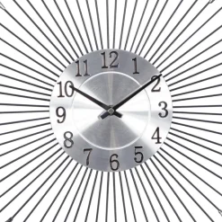 Clocks-Kirkland's Home Silver Metal Sunburst Droplet Frame Clock