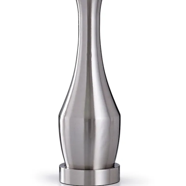 Table Lamps-Kirkland's Home Silver Metal Taper Table Lamp White