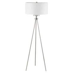 Floor Lamps-Kirkland's Home Silver Metal Tripod Floor Lamp White