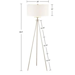 Floor Lamps-Kirkland's Home Silver Metal Tripod Floor Lamp White