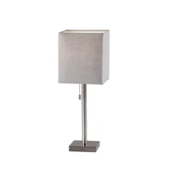 Table Lamps-Kirkland's Home Silver Monochrome Square Table Lamp Silver/Gray
