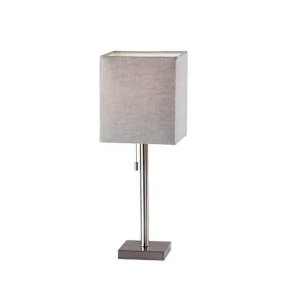 Table Lamps-Kirkland's Home Silver Monochrome Square Table Lamp Silver/Gray