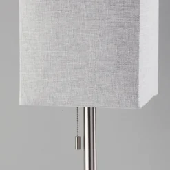 Table Lamps-Kirkland's Home Silver Monochrome Square Table Lamp Silver/Gray
