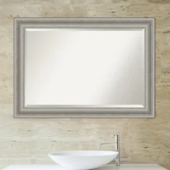 Decorative Mirrors-Kirkland's Home Silver Patina Scallop Framed Mirror, 41.5X29.5 In.