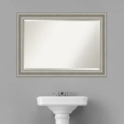 Decorative Mirrors-Kirkland's Home Silver Patina Scallop Framed Mirror, 41.5X29.5 In.