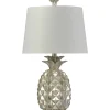 Table Lamps-Kirkland's Home Silver Pineapple Table Lamp White