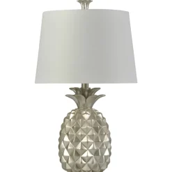 Table Lamps-Kirkland's Home Silver Pineapple Table Lamp White
