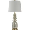 Table Lamps-Kirkland's Home Silver Rounded Mercury Glass Table Lamp White