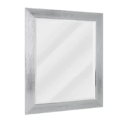 Framed Mirrors-Kirkland's Home Silver Textured Chrome Framed Wall Mirror