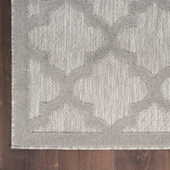 Outdoor Rugs-Kirkland's Home Silver Trellis Indoor/Outdoor Area Rug, 6X9 Gray