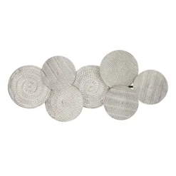 Wall Plaques-Kirkland's Home Silvery Rivers Layered Disks Wall Plaque Silver/White