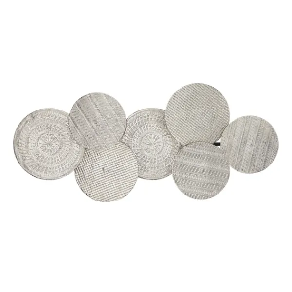 Wall Plaques-Kirkland's Home Silvery Rivers Layered Disks Wall Plaque Silver/White