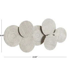 Wall Plaques-Kirkland's Home Silvery Rivers Layered Disks Wall Plaque Silver/White