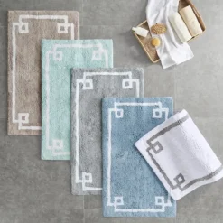 Bathroom Rugs-Kirkland's Home Simple Trim Cotton Tufted Bath Mat, 72 In. Blue