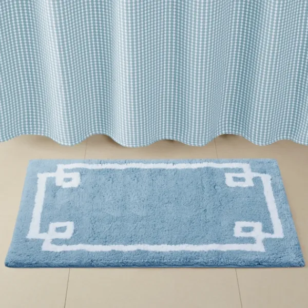 Bathroom Rugs-Kirkland's Home Simple Trim Cotton Tufted Bath Mat, 40 In. Blue