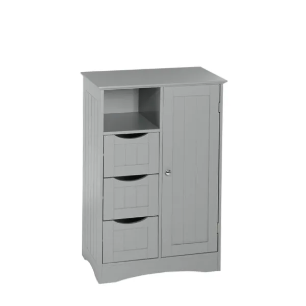 Cabinets & Sideboards-Kirkland's Home Single Door 3-Drawer Cabinet Gray