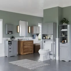 Cabinets & Sideboards-Kirkland's Home Single Door 3-Drawer Cabinet Gray