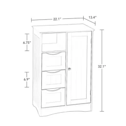 Cabinets & Sideboards-Kirkland's Home Single Door 3-Drawer Cabinet Gray